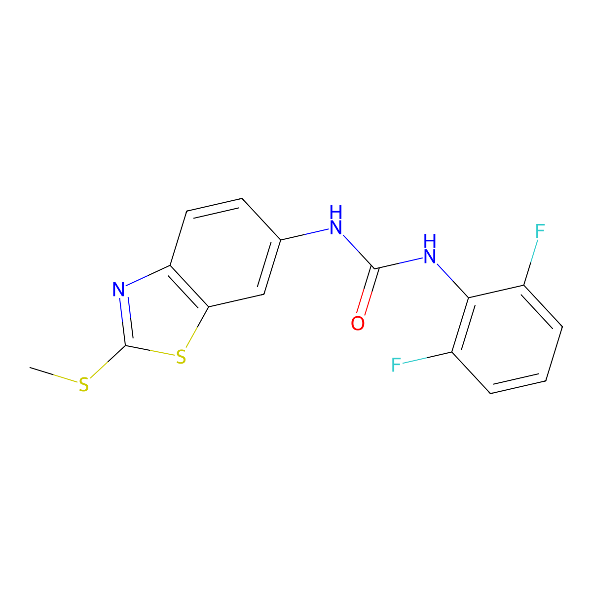 1-(2,6-Difluorophenyl)-3-(2-(methylthio)benzo[d]thiazol-6-yl)urea molecular structure, CAS 1207049-41-9