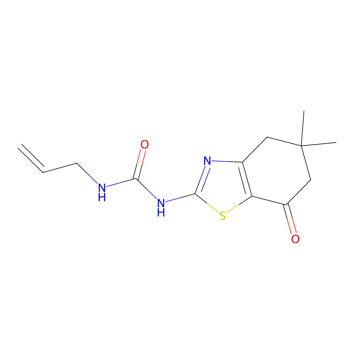 1-Allyl-3-(5,5-dimethyl-7-oxo-4,5,6,7-tetrahydrobenzo[d]thiazol-2-yl)urea molecular structure, CAS 1207049-46-4