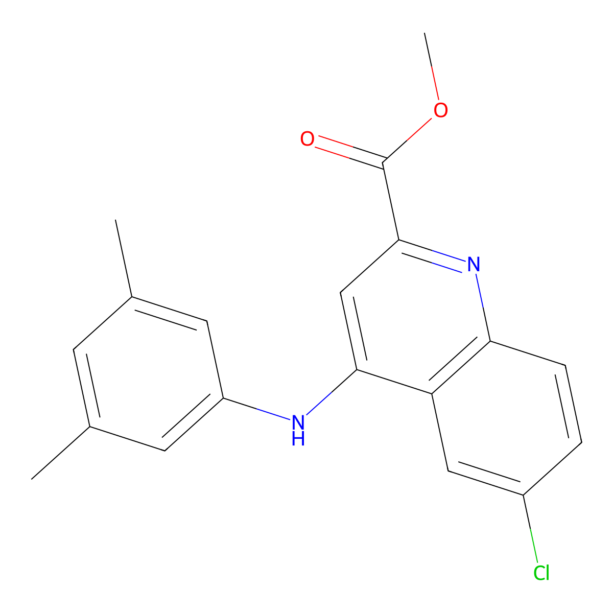 Methyl 6-chloro-4-[(3,5-dimethylphenyl)amino]quinoline-2-carboxylate molecular structure, CAS 1207049-50-0