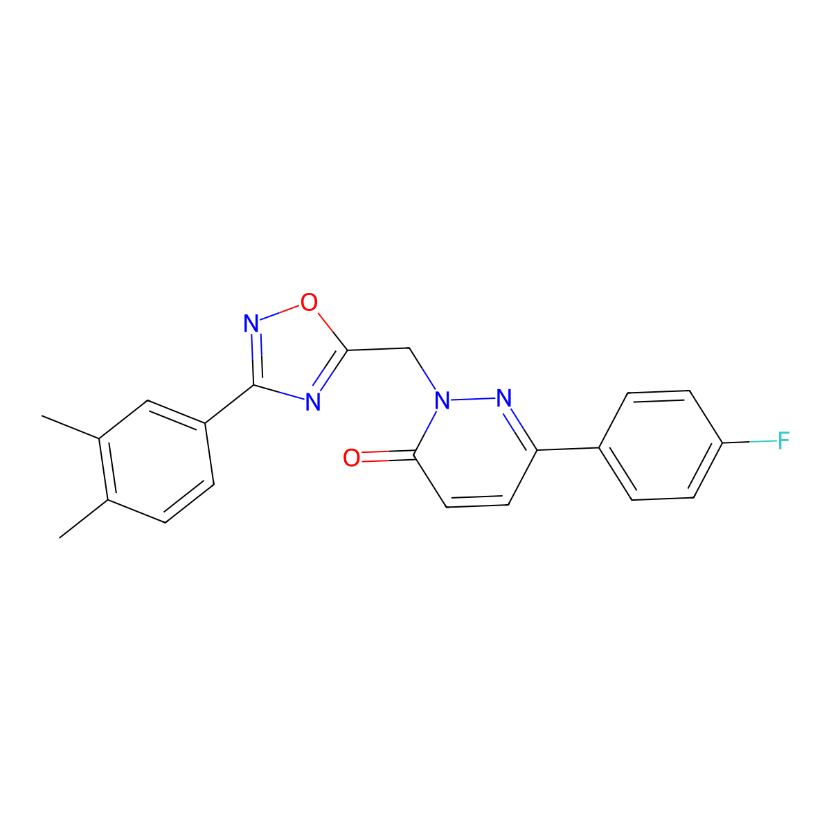 2-((3-(3,4-dimethylphenyl)-1,2,4-oxadiazol-5-yl)methyl)-6-(4-fluorophenyl)pyridazin-3(2H)-one molecular structure, CAS 1207049-76-0