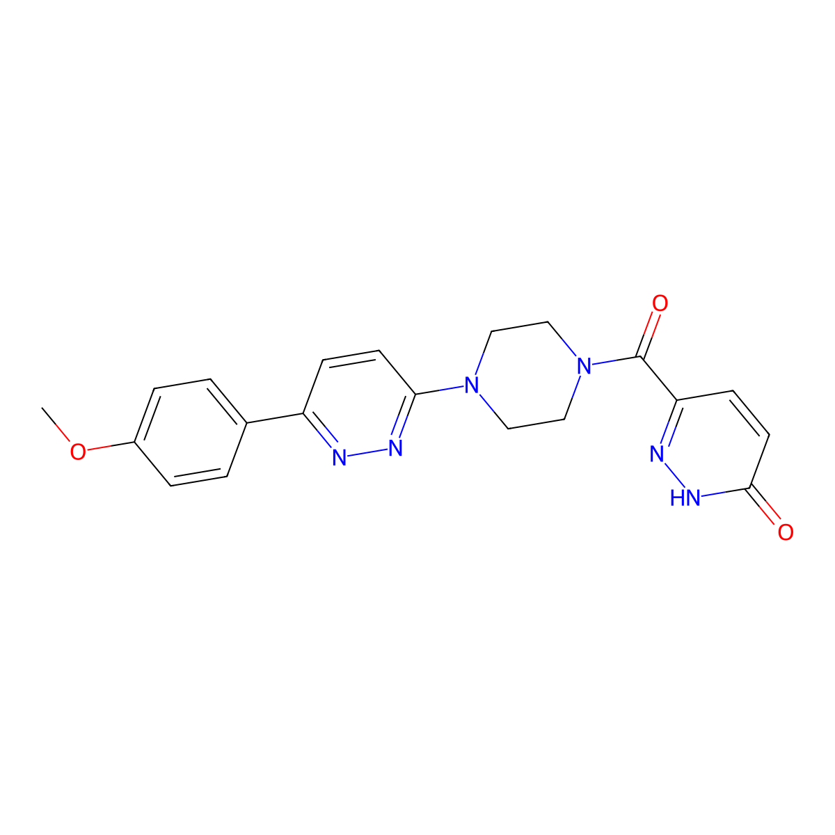 6-(4-(6-(4-methoxyphenyl)pyridazin-3-yl)piperazine-1-carbonyl)pyridazin-3(2H)-one molecular structure, CAS 1207049-80-6
