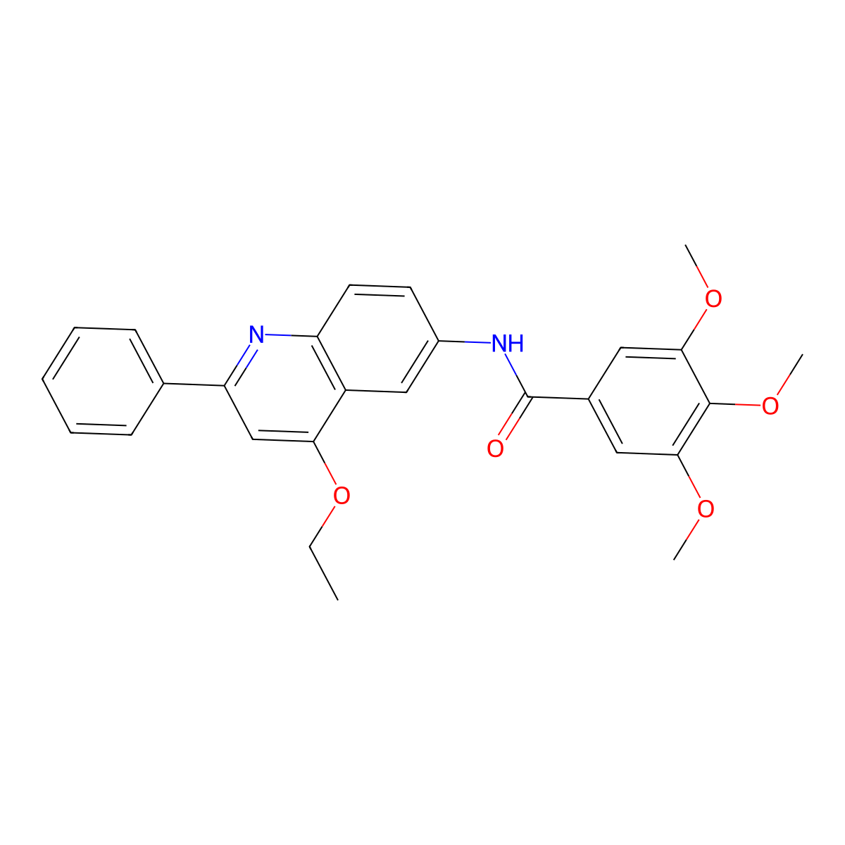 N-(4-ethoxy-2-phenylquinolin-6-yl)-3,4,5-trimethoxybenzamide molecular structure, CAS 1207049-81-7