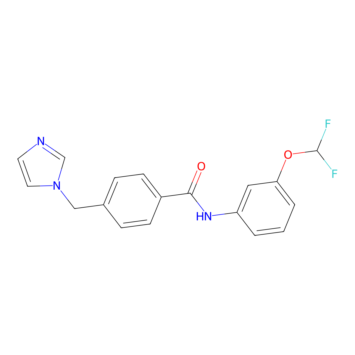 4-((1H-imidazol-1-yl)methyl)-N-(3-(difluoromethoxy)phenyl)benzamide molecular structure, CAS 1207050-16-5