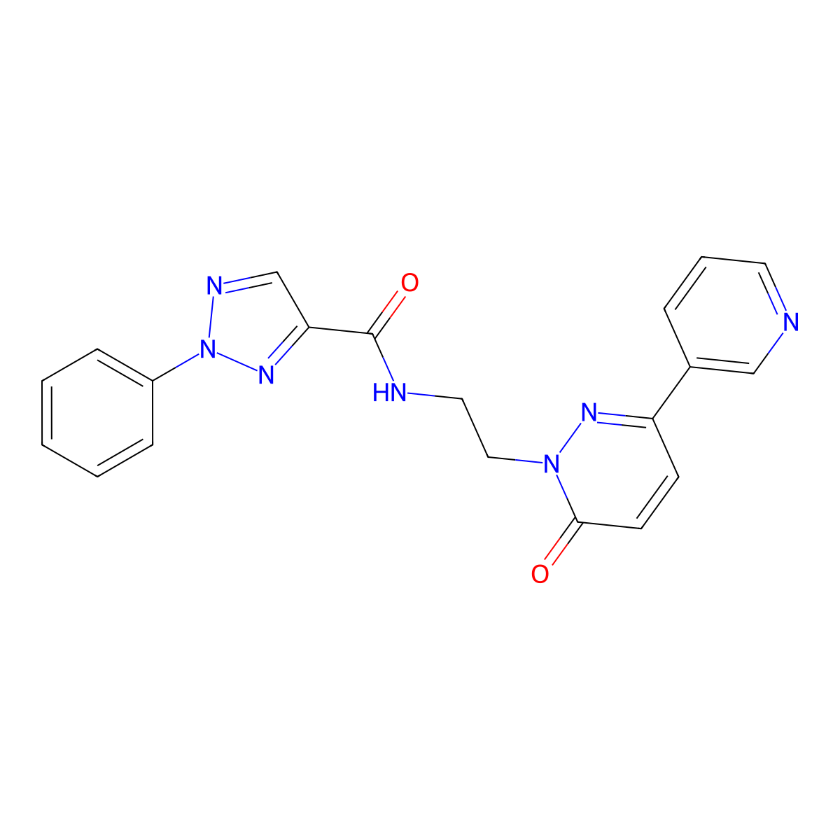 N-(2-(6-oxo-3-(pyridin-3-yl)pyridazin-1(6H)-yl)ethyl)-2-phenyl-2H-1,2,3-triazole-4-carboxamide molecular structure, CAS 1207050-39-2