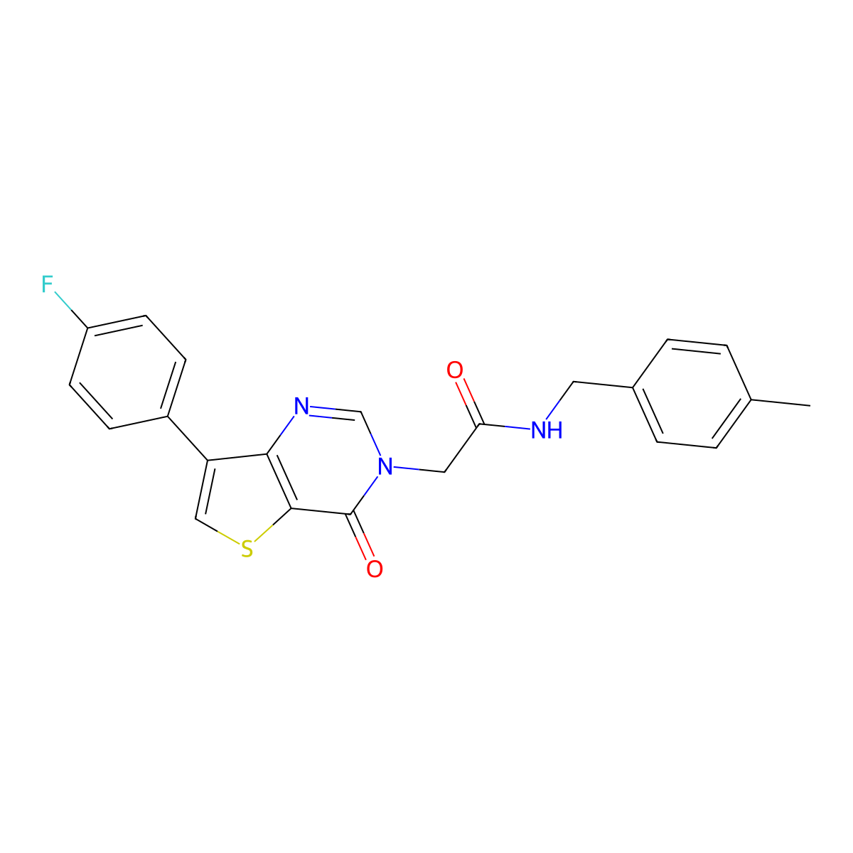 2-[7-(4-fluorophenyl)-4-oxothieno[3,2-d]pyrimidin-3(4H)-yl]-N-(4-methylbenzyl)acetamide molecular structure, CAS 1207050-43-8