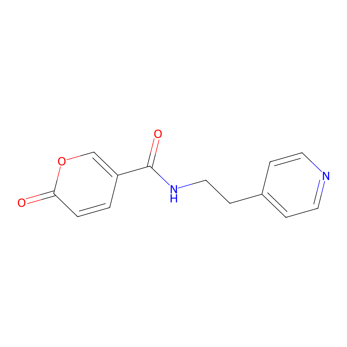 2-oxo-N-[2-(pyridin-4-yl)ethyl]-2H-pyran-5-carboxamide molecular structure, CAS 1207050-45-0