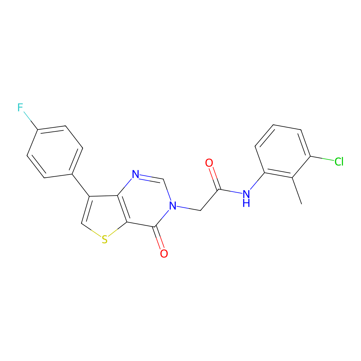 N-(3-chloro-2-methylphenyl)-2-[7-(4-fluorophenyl)-4-oxothieno[3,2-d]pyrimidin-3(4H)-yl]acetamide molecular structure, CAS 1207050-54-1