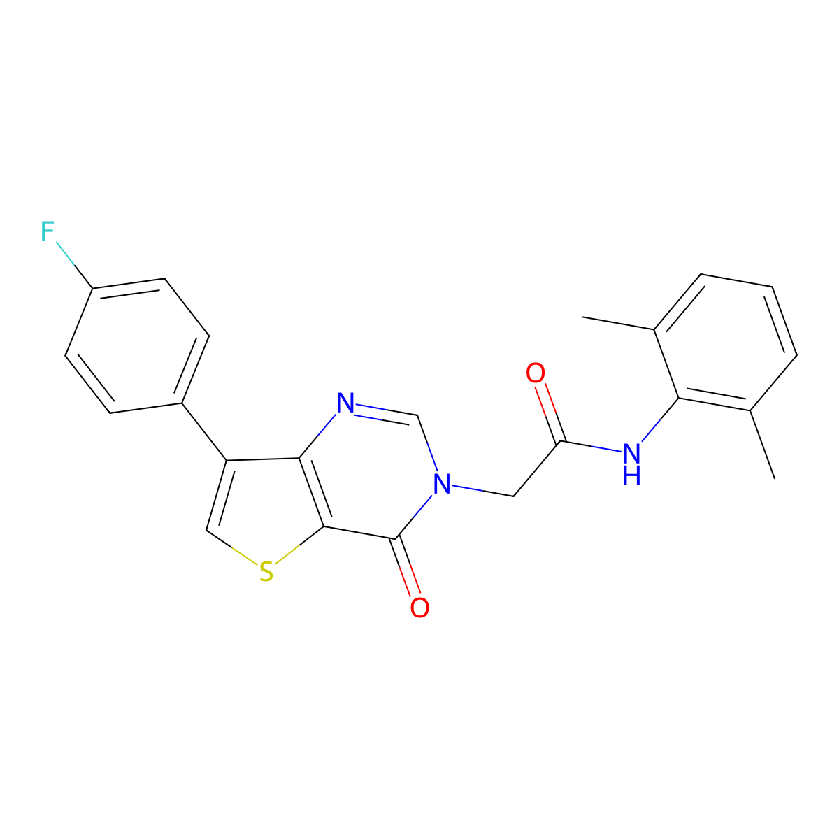 N-(2,6-dimethylphenyl)-2-[7-(4-fluorophenyl)-4-oxothieno[3,2-d]pyrimidin-3(4H)-yl]acetamide molecular structure, CAS 1207050-57-4