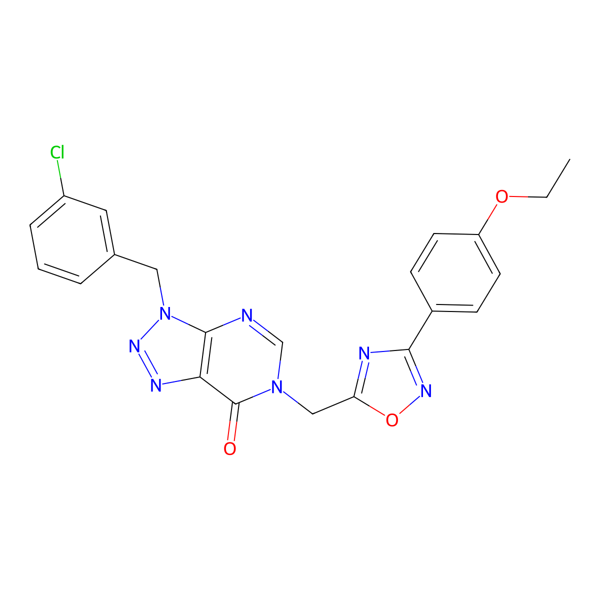 3-(3-chlorobenzyl)-6-((3-(4-ethoxyphenyl)-1,2,4-oxadiazol-5-yl)methyl)-3H-[1,2,3]triazolo[4,5-d]pyrimidin-7(6H)-one molecular structure, CAS 1207050-58-5