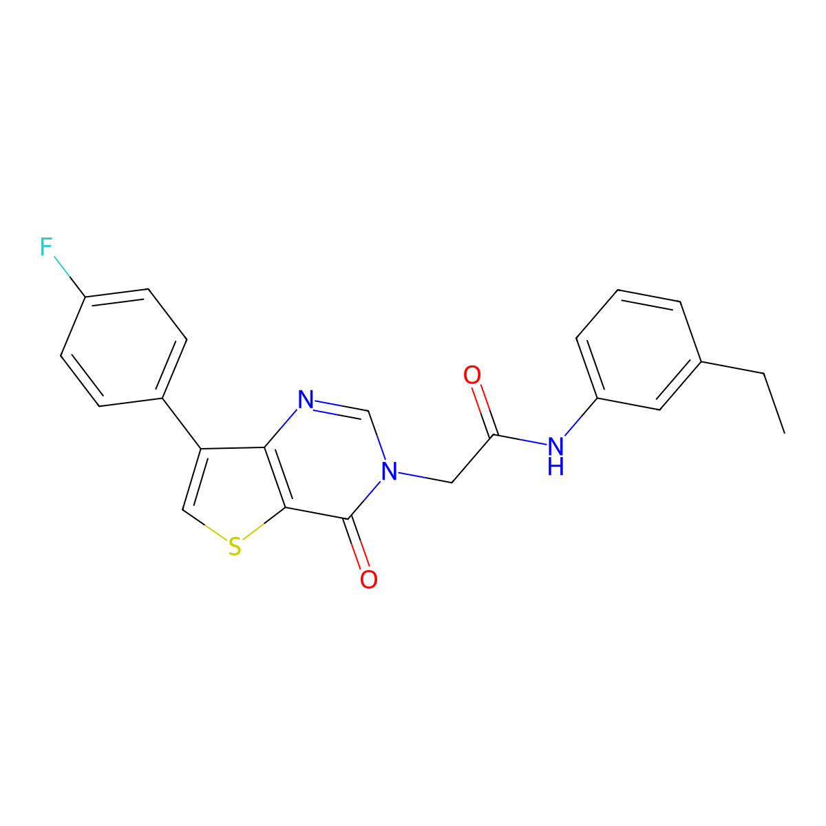 N-(3-ethylphenyl)-2-[7-(4-fluorophenyl)-4-oxothieno[3,2-d]pyrimidin-3(4H)-yl]acetamide molecular structure, CAS 1207050-63-2