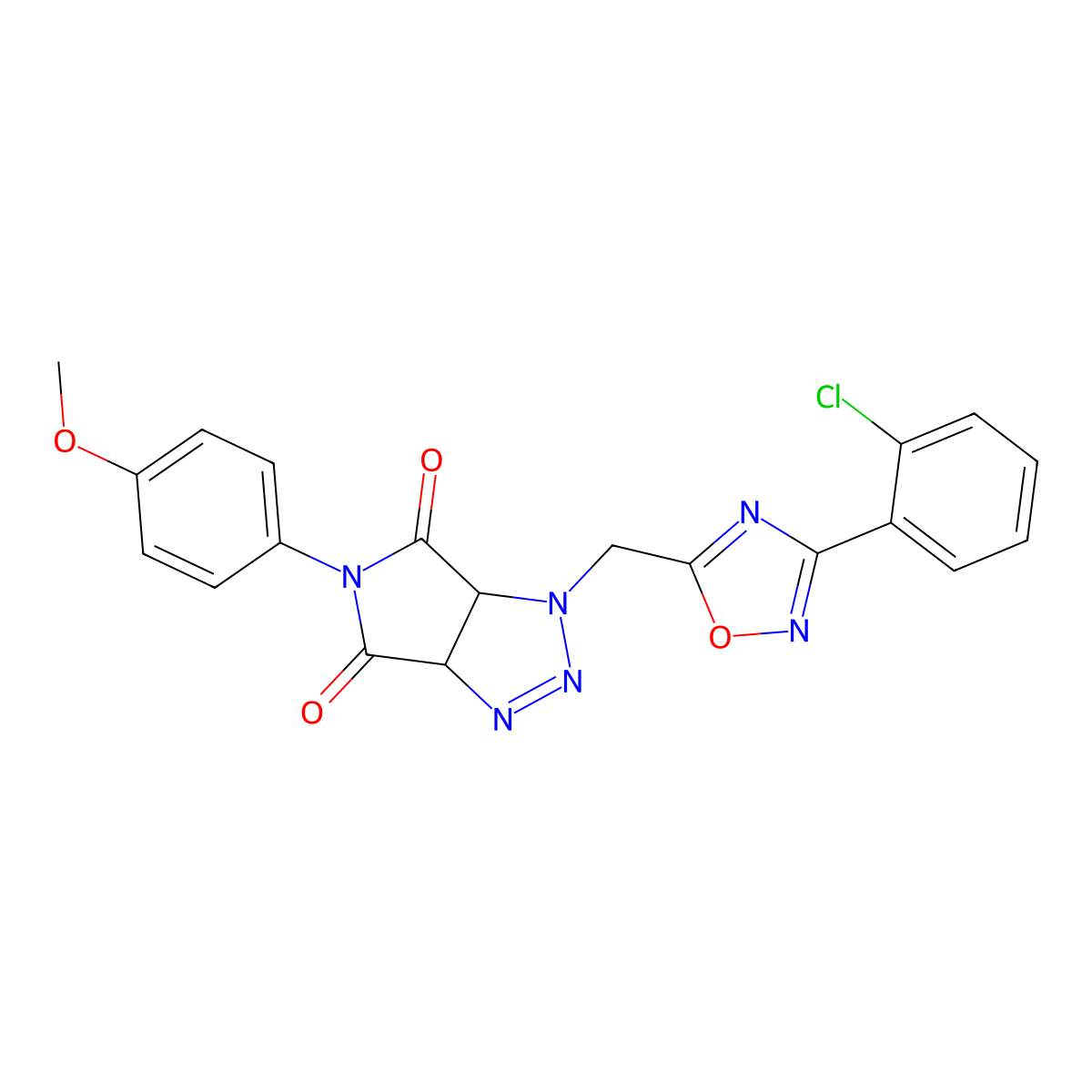 1-((3-(2-chlorophenyl)-1,2,4-oxadiazol-5-yl)methyl)-5-(4-methoxyphenyl)-1,6a-dihydropyrrolo[3,4-d][1,2,3]triazole-4,6(3aH,5H)-dione molecular structure, CAS 1207050-68-7