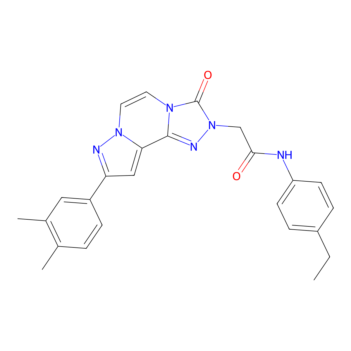 2-[11-(3,4-dimethylphenyl)-5-oxo-3,4,6,9,10-pentaazatricyclo[7.3.0.0^{2,6}]dodeca-1(12),2,7,10-tetraen-4-yl]-N-(4-ethylphenyl)acetamide molecular structure, CAS 1207050-70-1