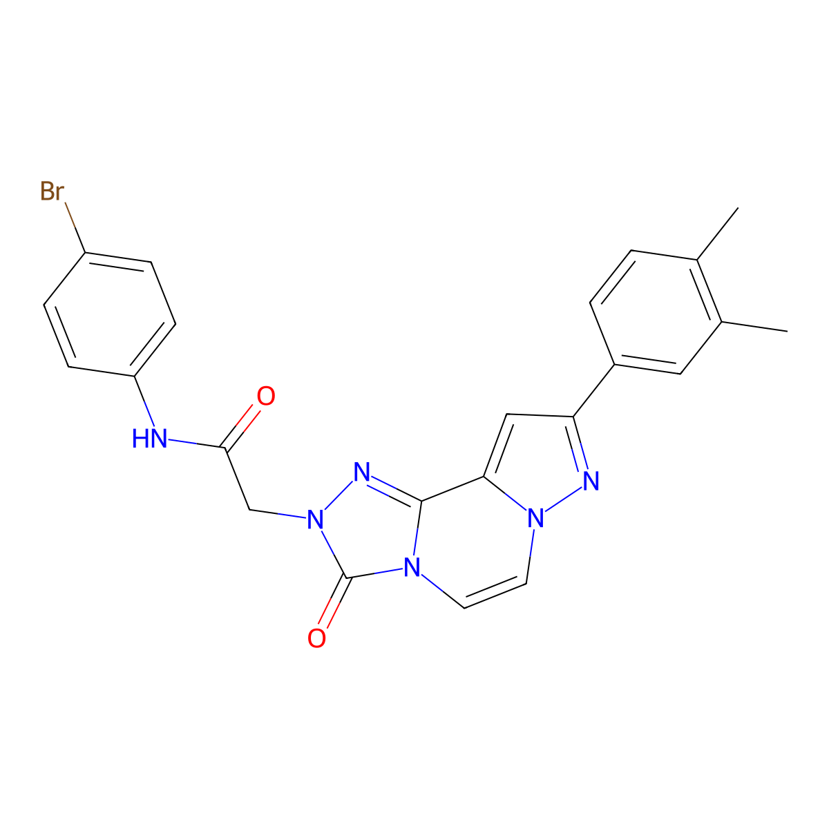 N-(4-bromophenyl)-2-[11-(3,4-dimethylphenyl)-5-oxo-3,4,6,9,10-pentaazatricyclo[7.3.0.0^{2,6}]dodeca-1(12),2,7,10-tetraen-4-yl]acetamide molecular structure, CAS 1207050-78-9