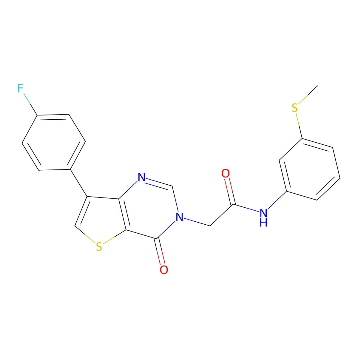 2-[7-(4-fluorophenyl)-4-oxothieno[3,2-d]pyrimidin-3(4H)-yl]-N-[3-(methylsulfanyl)phenyl]acetamide molecular structure, CAS 1207050-82-5