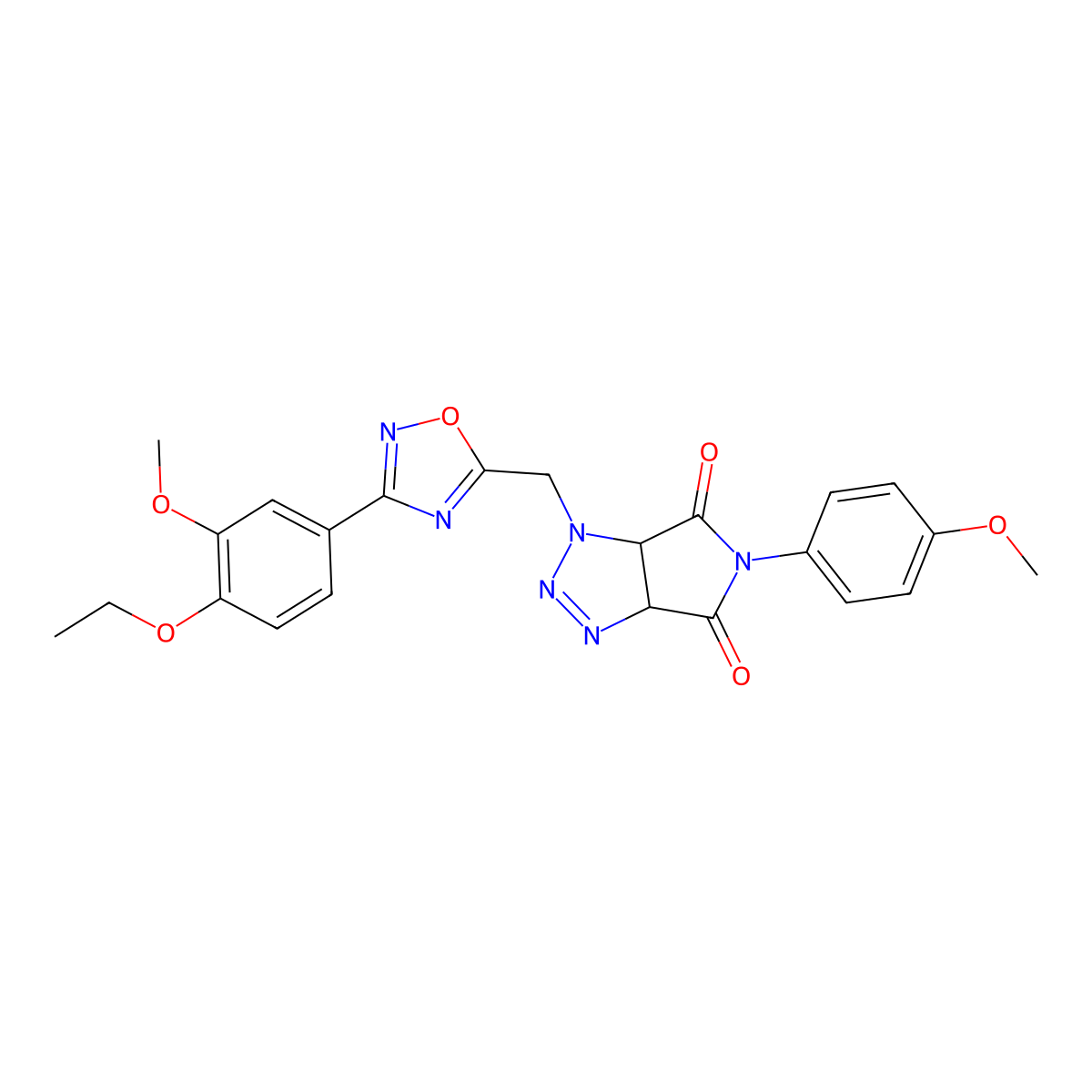 1-((3-(4-ethoxy-3-methoxyphenyl)-1,2,4-oxadiazol-5-yl)methyl)-5-(4-methoxyphenyl)-1,6a-dihydropyrrolo[3,4-d][1,2,3]triazole-4,6(3aH,5H)-dione molecular structure, CAS 1207050-96-1