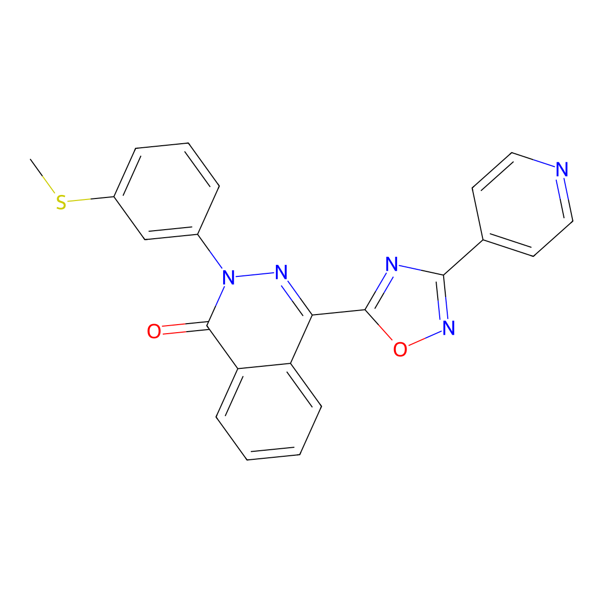 2-(3-(methylthio)phenyl)-4-(3-(pyridin-4-yl)-1,2,4-oxadiazol-5-yl)phthalazin-1(2H)-one molecular structure, CAS 1207051-00-0