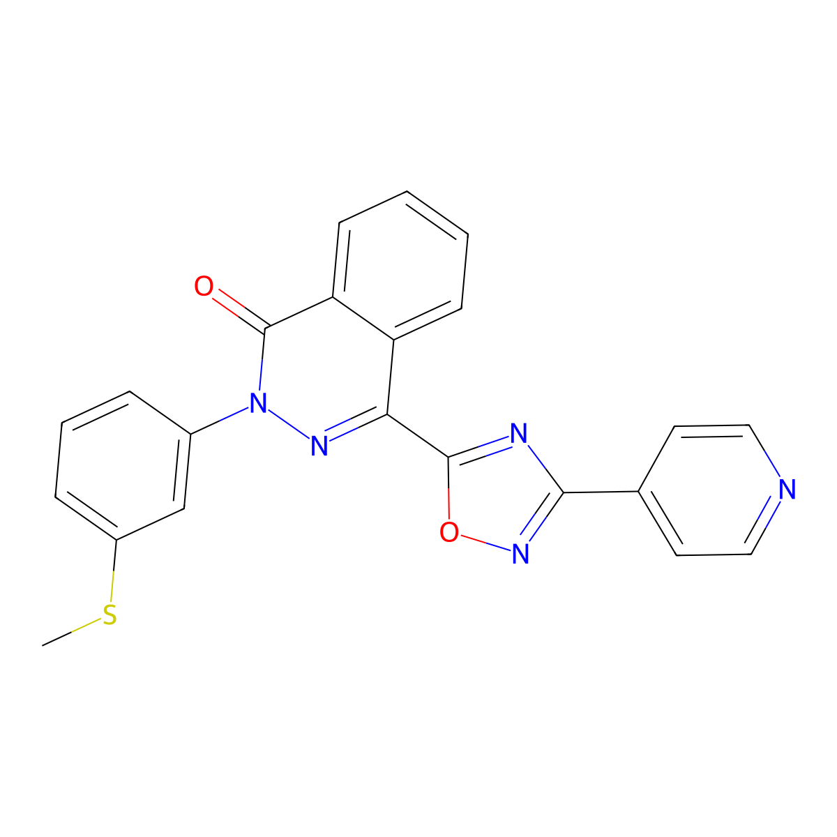2-(3-(methylthio)phenyl)-4-(3-(pyridin-4-yl)-1,2,4-oxadiazol-5-yl)phthalazin-1(2H)-one molecular structure, CAS 1207051-00-0