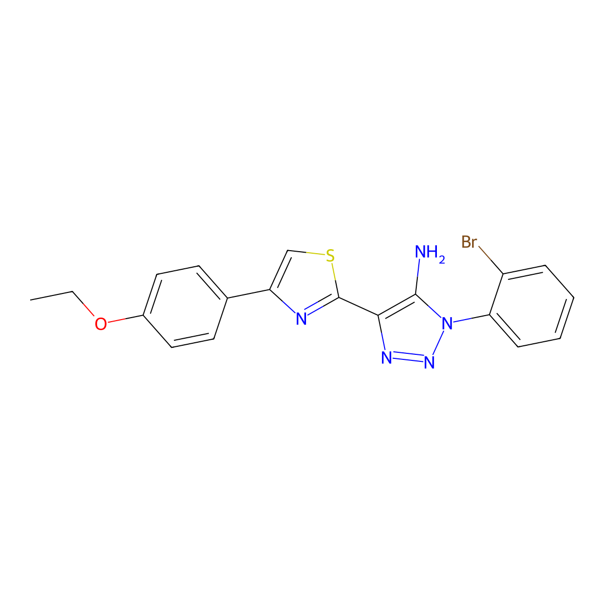 1-(2-bromophenyl)-4-[4-(4-ethoxyphenyl)-1,3-thiazol-2-yl]-1H-1,2,3-triazol-5-amine molecular structure, CAS 1207051-04-4