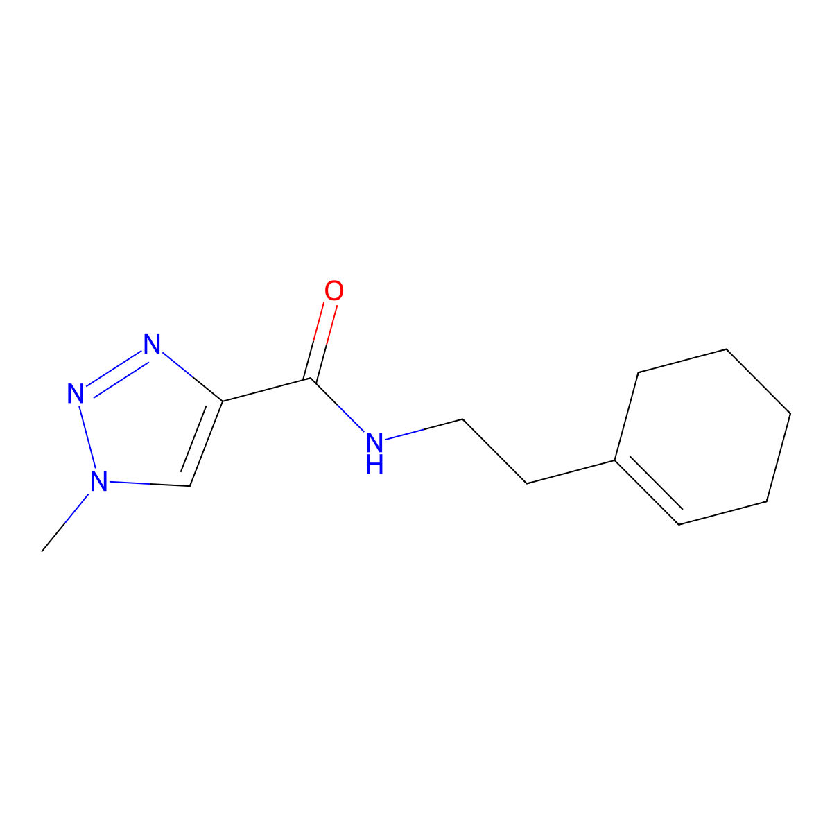 N-(2-(cyclohex-1-en-1-yl)ethyl)-1-methyl-1H-1,2,3-triazole-4-carboxamide molecular structure, CAS 1207051-42-0