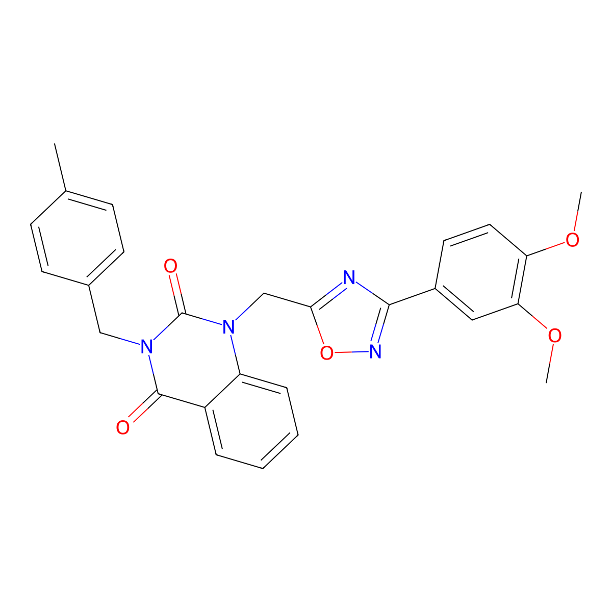 1-((3-(3,4-dimethoxyphenyl)-1,2,4-oxadiazol-5-yl)methyl)-3-(4-methylbenzyl)quinazoline-2,4(1H,3H)-dione molecular structure, CAS 1207051-45-3