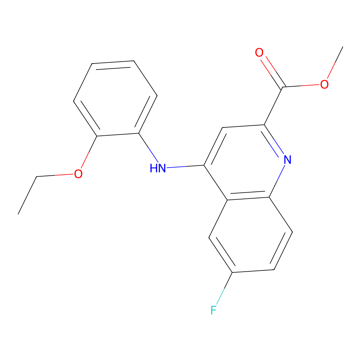 Methyl 4-[(2-ethoxyphenyl)amino]-6-fluoroquinoline-2-carboxylate molecular structure, CAS 1207051-46-4