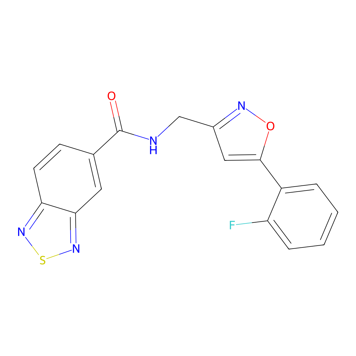 N-((5-(2-fluorophenyl)isoxazol-3-yl)methyl)benzo[c][1,2,5]thiadiazole-5-carboxamide molecular structure, CAS 1207051-50-0