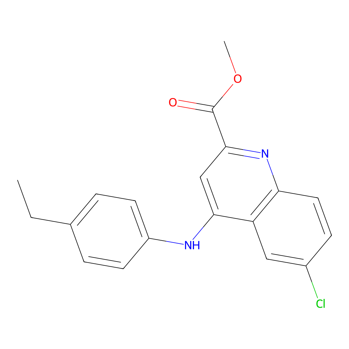 Methyl 6-chloro-4-[(4-ethylphenyl)amino]quinoline-2-carboxylate molecular structure, CAS 1207051-60-2