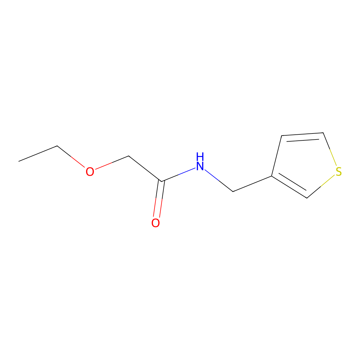 2-ethoxy-N-(thiophen-3-ylmethyl)acetamide molecular structure, CAS 1207051-65-7