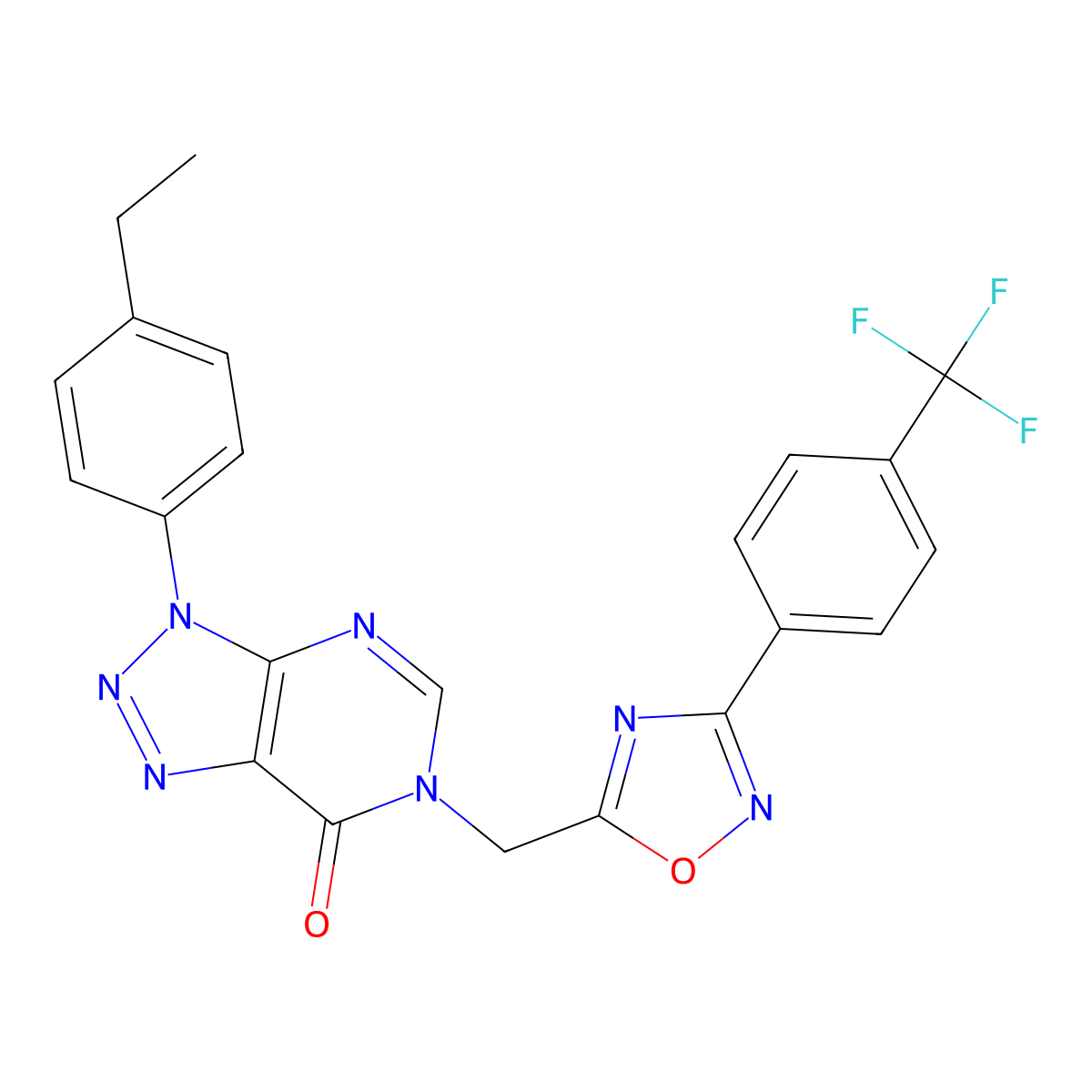 3-(4-ethylphenyl)-6-((3-(4-(trifluoromethyl)phenyl)-1,2,4-oxadiazol-5-yl)methyl)-3H-[1,2,3]triazolo[4,5-d]pyrimidin-7(6H)-one molecular structure, CAS 1207051-68-0