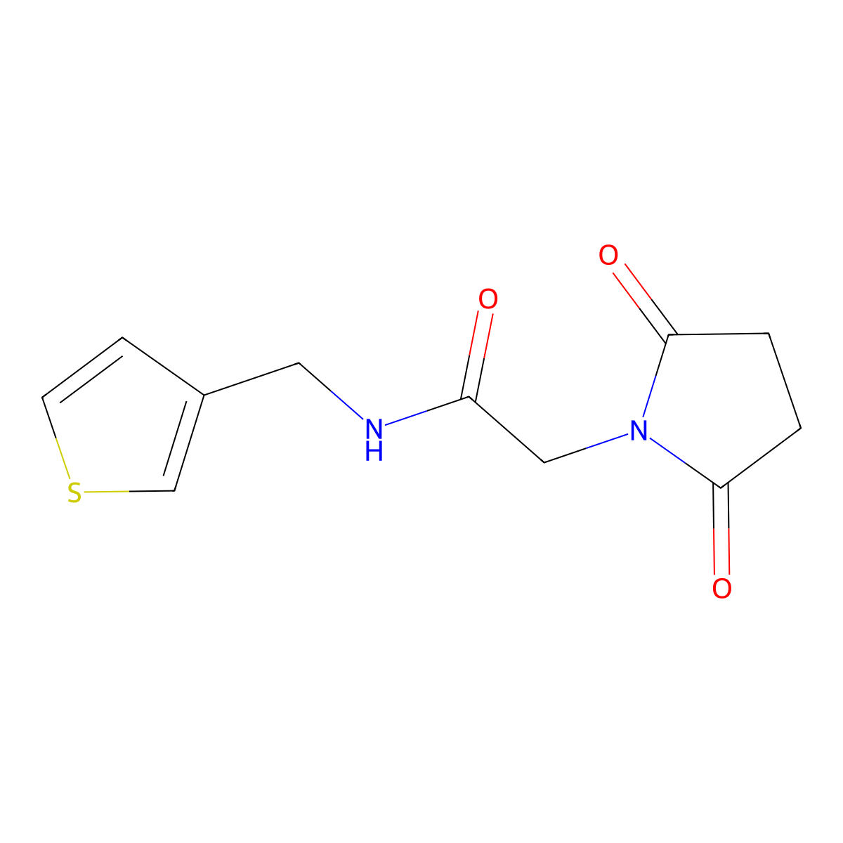2-(2,5-dioxopyrrolidin-1-yl)-N-(thiophen-3-ylmethyl)acetamide molecular structure, CAS 1207051-76-0