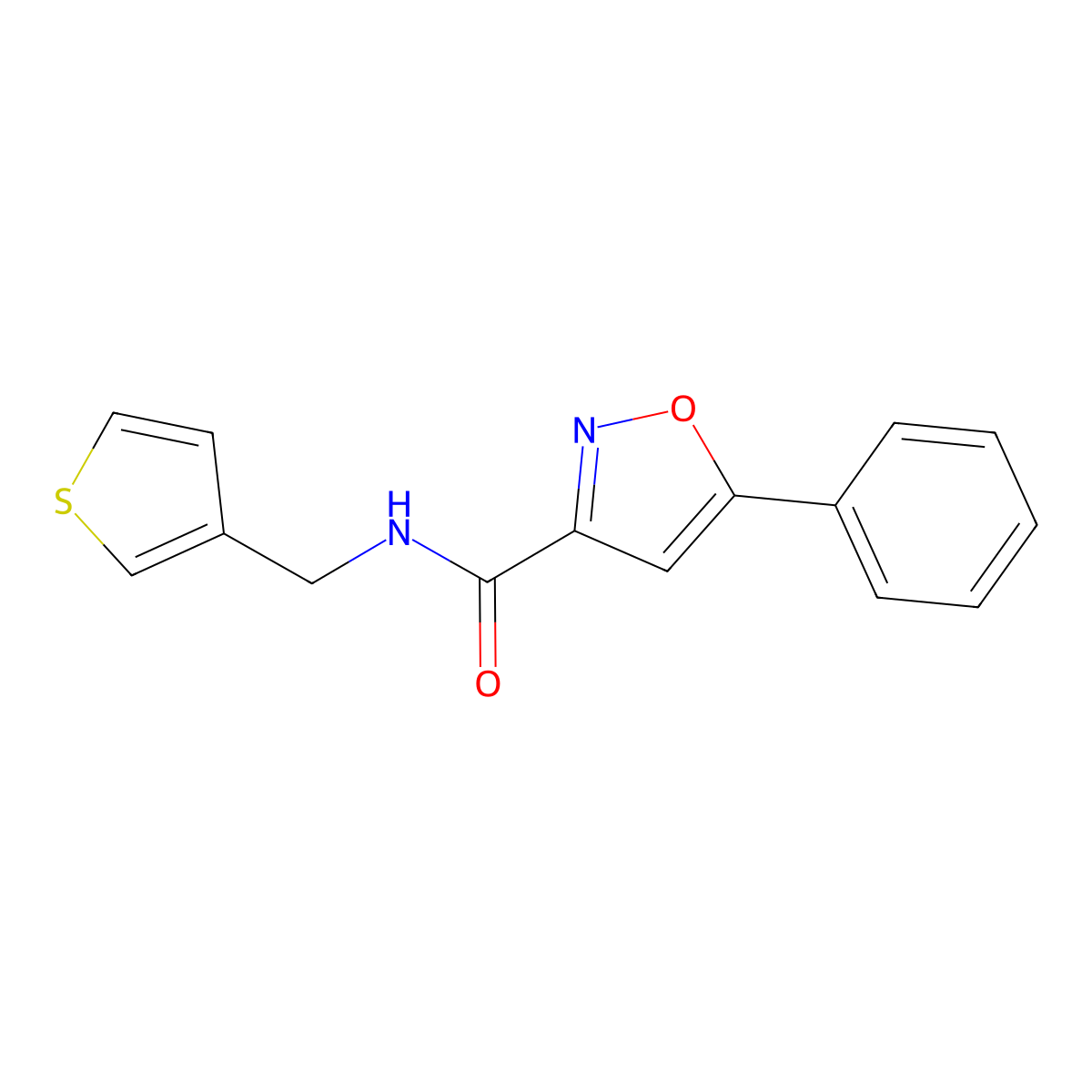 5-phenyl-N-(thiophen-3-ylmethyl)isoxazole-3-carboxamide molecular structure, CAS 1207051-81-7