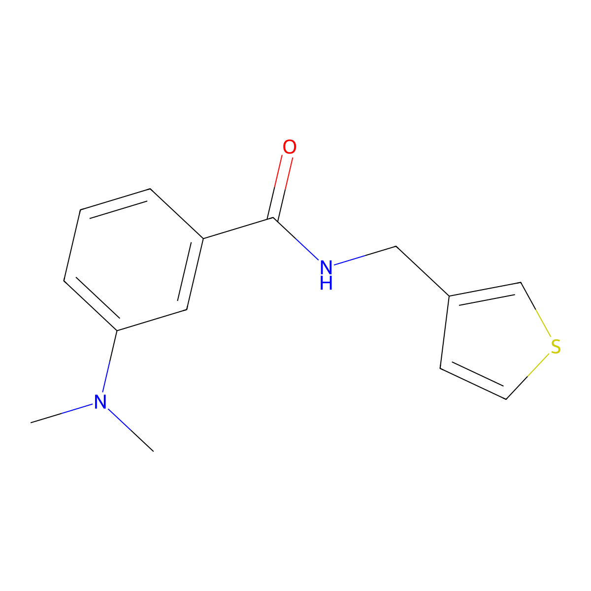 3-(dimethylamino)-N-(thiophen-3-ylmethyl)benzamide molecular structure, CAS 1207051-86-2