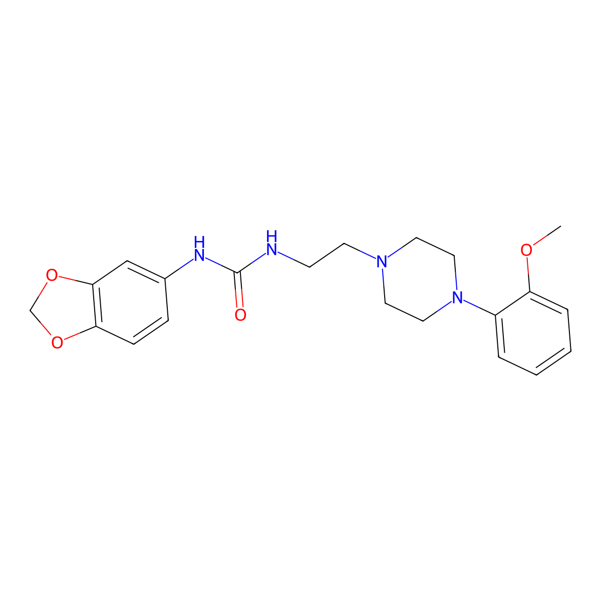 1-(Benzo[d][1,3]dioxol-5-yl)-3-(2-(4-(2-methoxyphenyl)piperazin-1-yl)ethyl)urea molecular structure, CAS 1207051-93-1