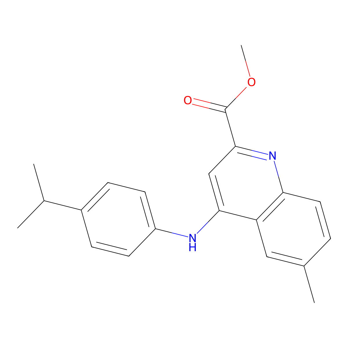 Methyl 6-methyl-4-{[4-(propan-2-yl)phenyl]amino}quinoline-2-carboxylate molecular structure, CAS 1207052-00-3