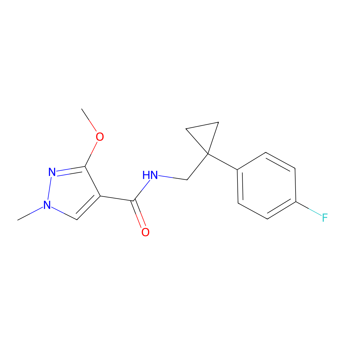 N-{[1-(4-fluorophenyl)cyclopropyl]methyl}-3-methoxy-1-methyl-1H-pyrazole-4-carboxamide molecular structure, CAS 1207052-06-9