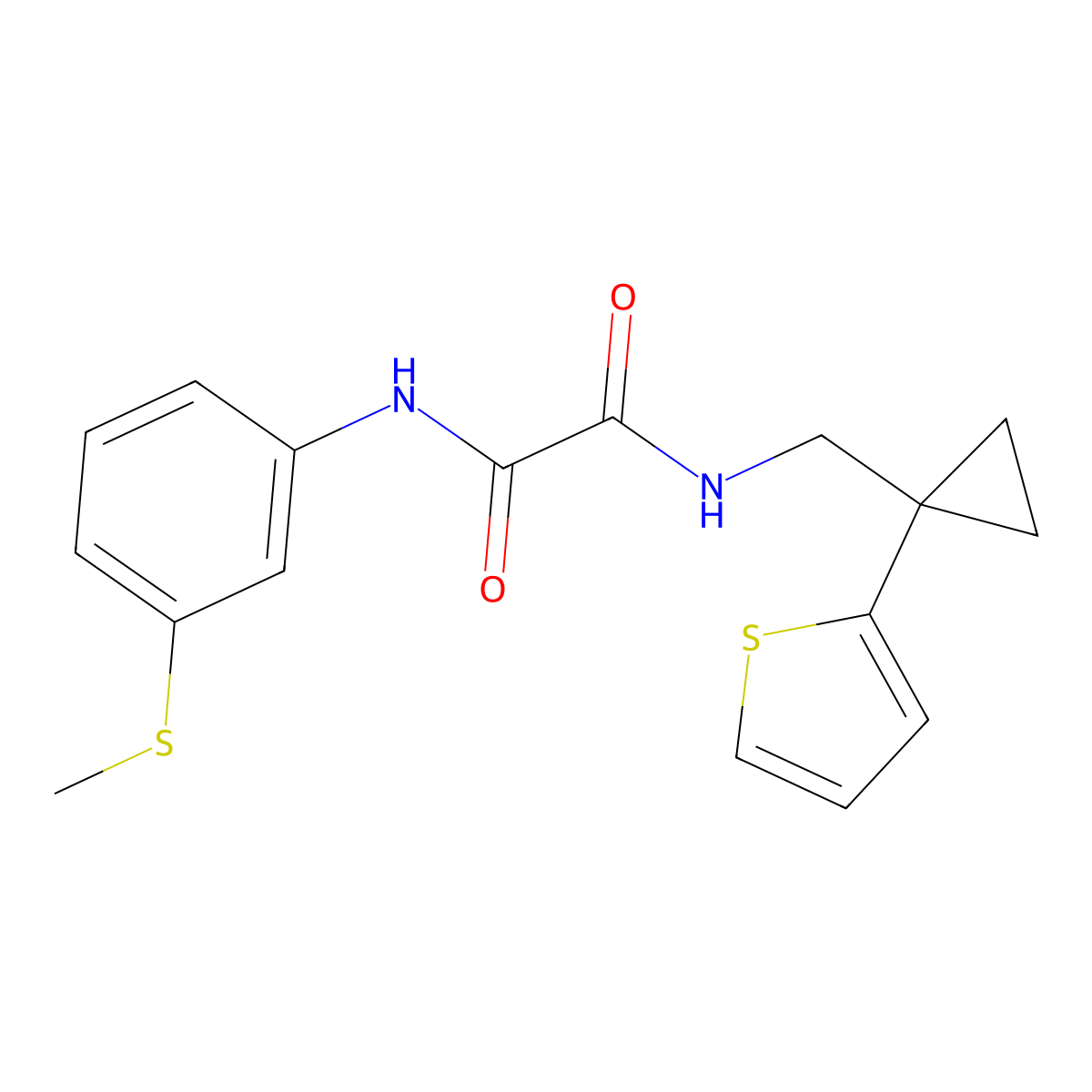 N1-(3-(methylthio)phenyl)-N2-((1-(thiophen-2-yl)cyclopropyl)methyl)oxalamide molecular structure, CAS 1207052-08-1