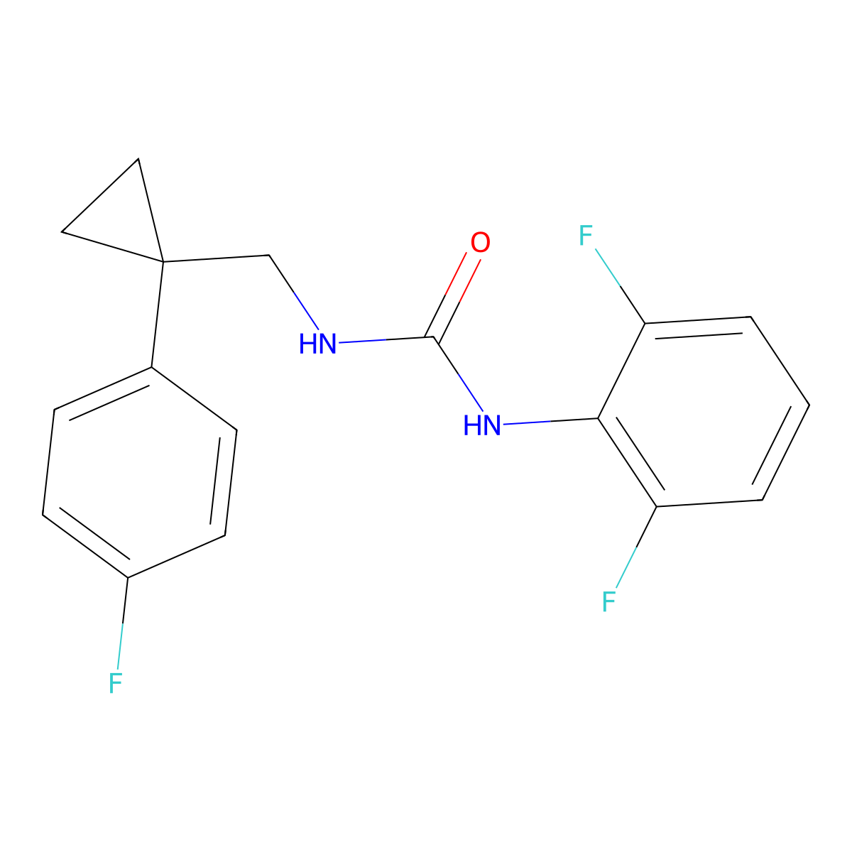 1-(2,6-Difluorophenyl)-3-((1-(4-fluorophenyl)cyclopropyl)methyl)urea molecular structure, CAS 1207052-11-6