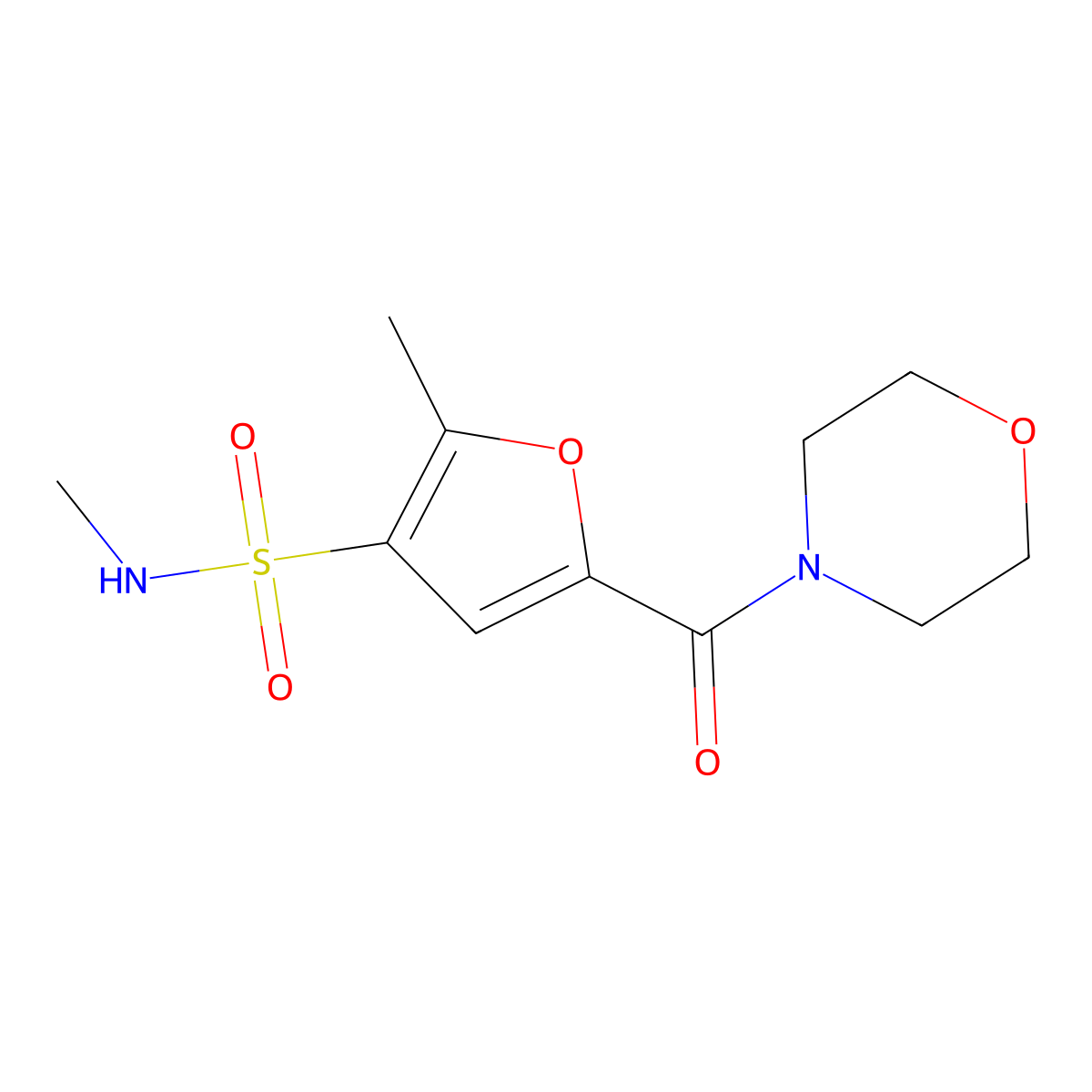 N,2-dimethyl-5-(morpholine-4-carbonyl)furan-3-sulfonamide molecular structure, CAS 1207052-16-1