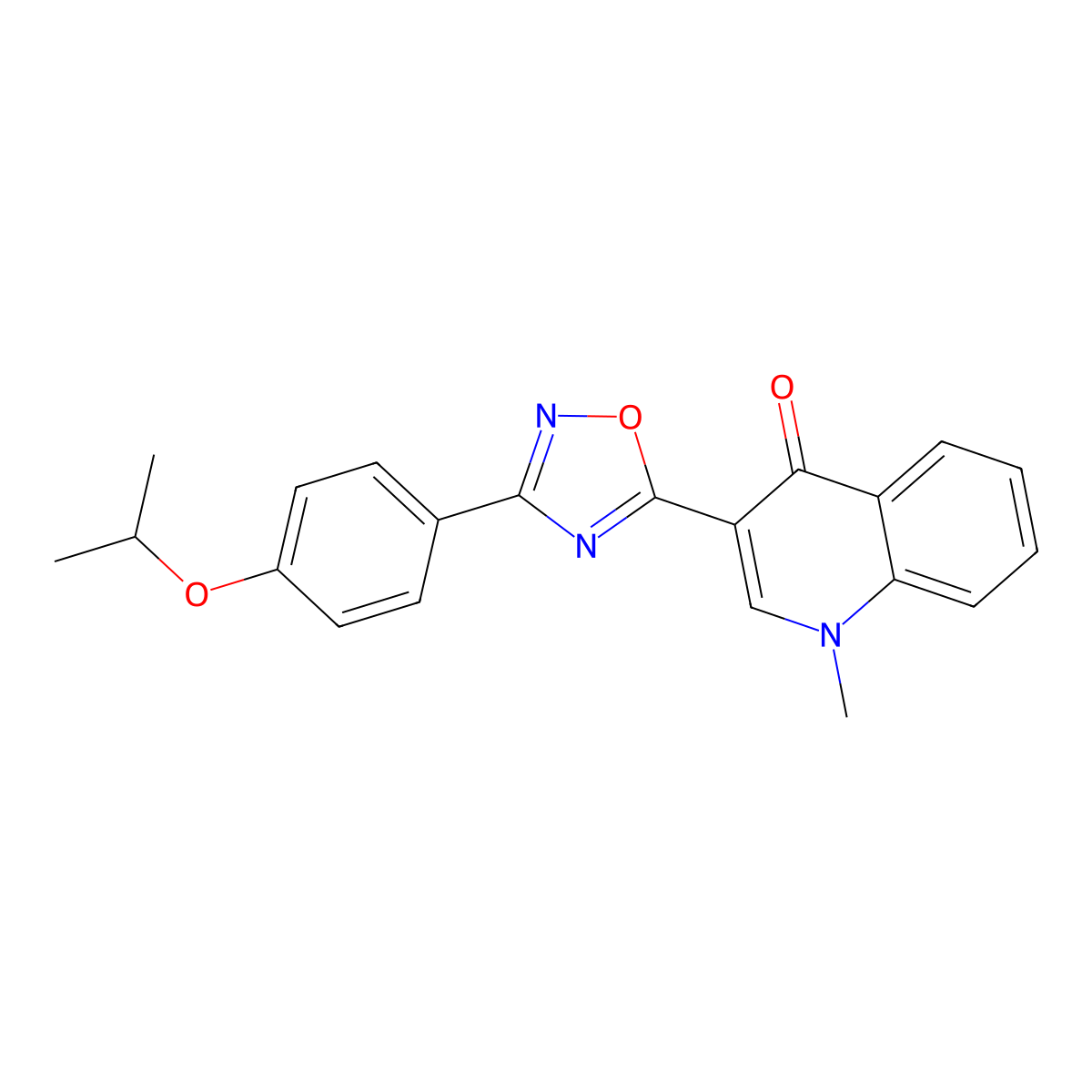 3-(3-(4-isopropoxyphenyl)-1,2,4-oxadiazol-5-yl)-1-methylquinolin-4(1H)-one molecular structure, CAS 1207052-20-7