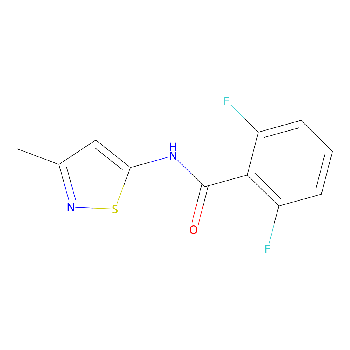 2,6-difluoro-N-(3-methylisothiazol-5-yl)benzamide molecular structure, CAS 1207052-30-9