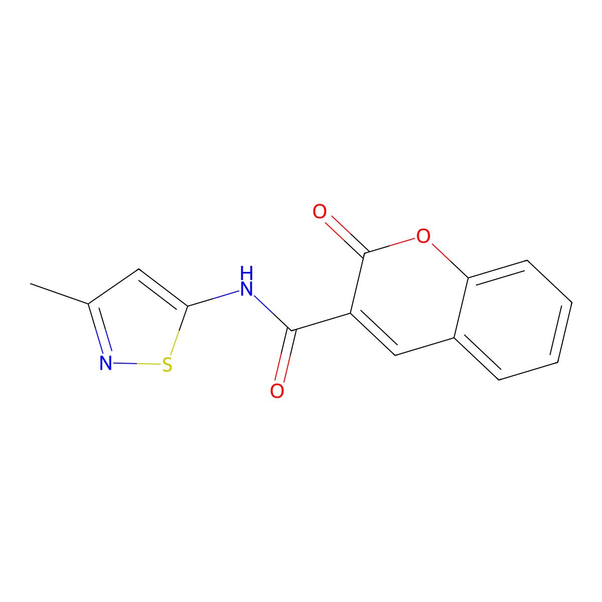 N-(3-methylisothiazol-5-yl)-2-oxo-2H-chromene-3-carboxamide molecular structure, CAS 1207052-37-6