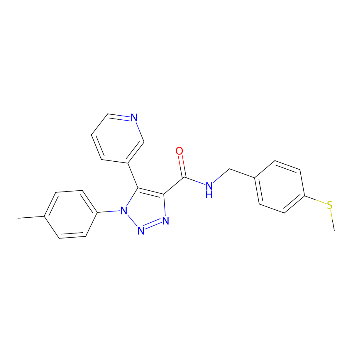 1-(4-methylphenyl)-N-{[4-(methylsulfanyl)phenyl]methyl}-5-(pyridin-3-yl)-1H-1,2,3-triazole-4-carboxamide molecular structure, CAS 1207052-48-9