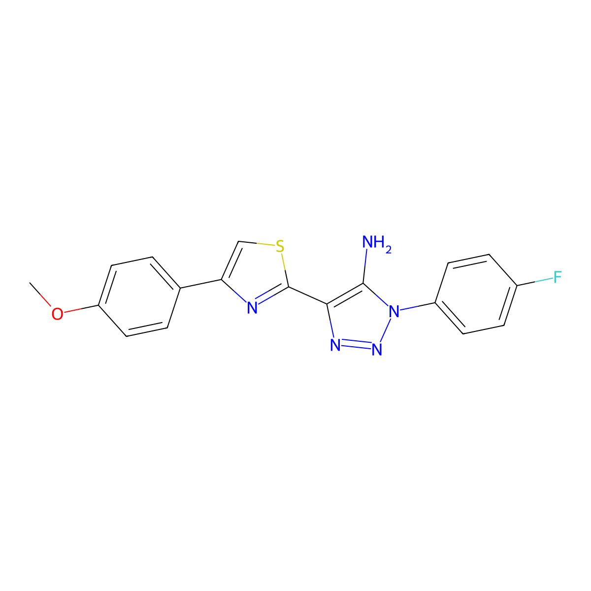 1-(4-fluorophenyl)-4-[4-(4-methoxyphenyl)-1,3-thiazol-2-yl]-1H-1,2,3-triazol-5-amine molecular structure, CAS 1207052-53-6