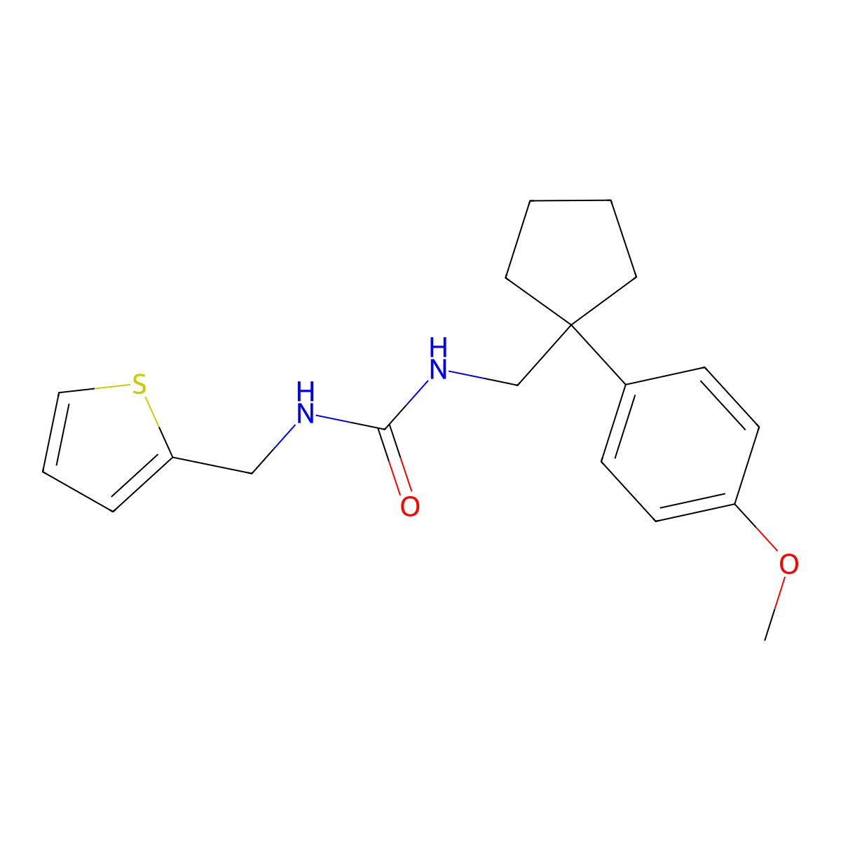 1-((1-(4-Methoxyphenyl)cyclopentyl)methyl)-3-(thiophen-2-ylmethyl)urea molecular structure, CAS 1207052-57-0