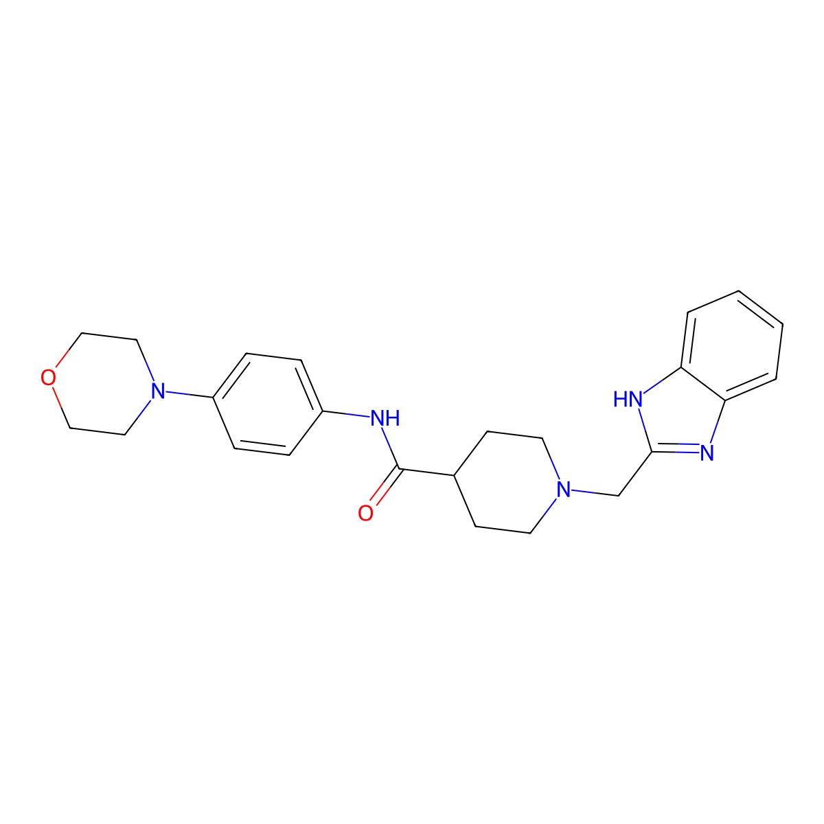 1-((1H-benzo[d]imidazol-2-yl)methyl)-N-(4-morpholinophenyl)piperidine-4-carboxamide molecular structure, CAS 1207052-59-2