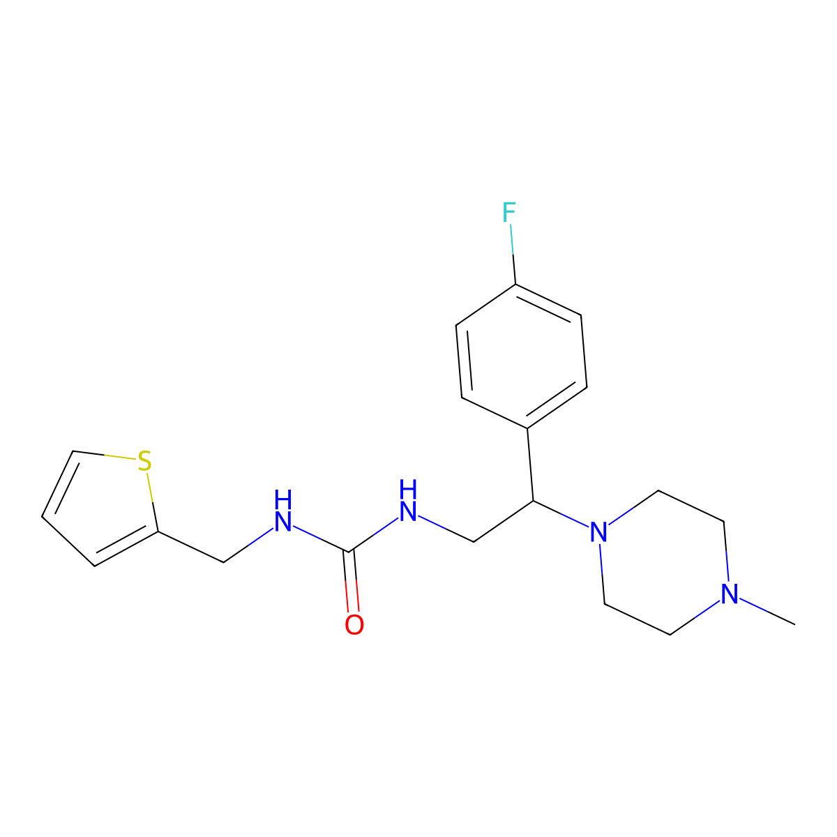 1-(2-(4-Fluorophenyl)-2-(4-methylpiperazin-1-yl)ethyl)-3-(thiophen-2-ylmethyl)urea molecular structure, CAS 1207052-66-1