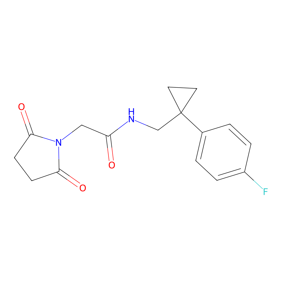 2-(2,5-dioxopyrrolidin-1-yl)-N-((1-(4-fluorophenyl)cyclopropyl)methyl)acetamide molecular structure, CAS 1207052-67-2