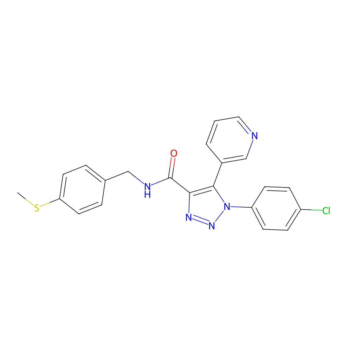 1-(4-chlorophenyl)-N-{[4-(methylsulfanyl)phenyl]methyl}-5-(pyridin-3-yl)-1H-1,2,3-triazole-4-carboxamide molecular structure, CAS 1207052-71-8