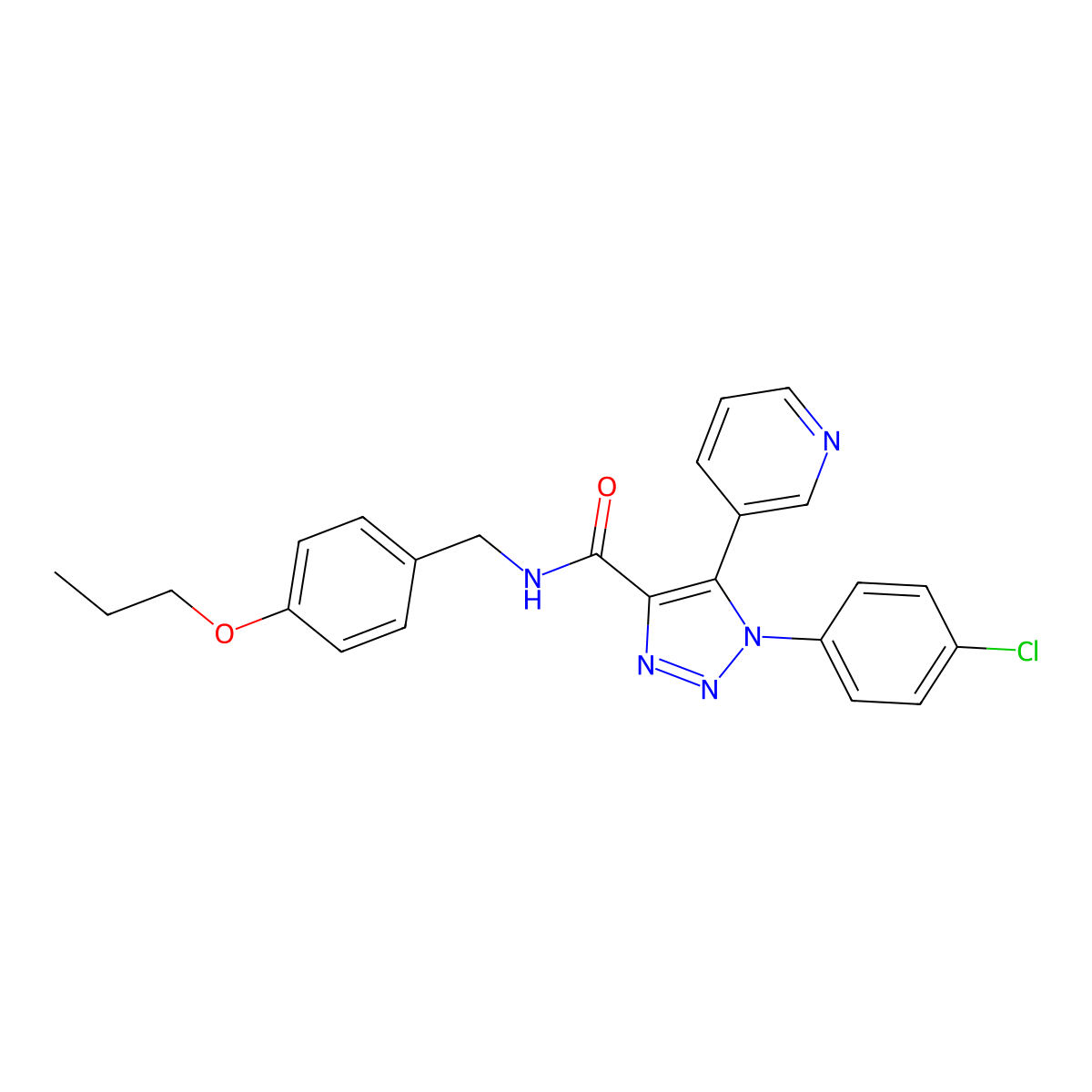 1-(4-chlorophenyl)-N-(4-propoxybenzyl)-5-(pyridin-3-yl)-1H-1,2,3-triazole-4-carboxamide molecular structure, CAS 1207052-76-3