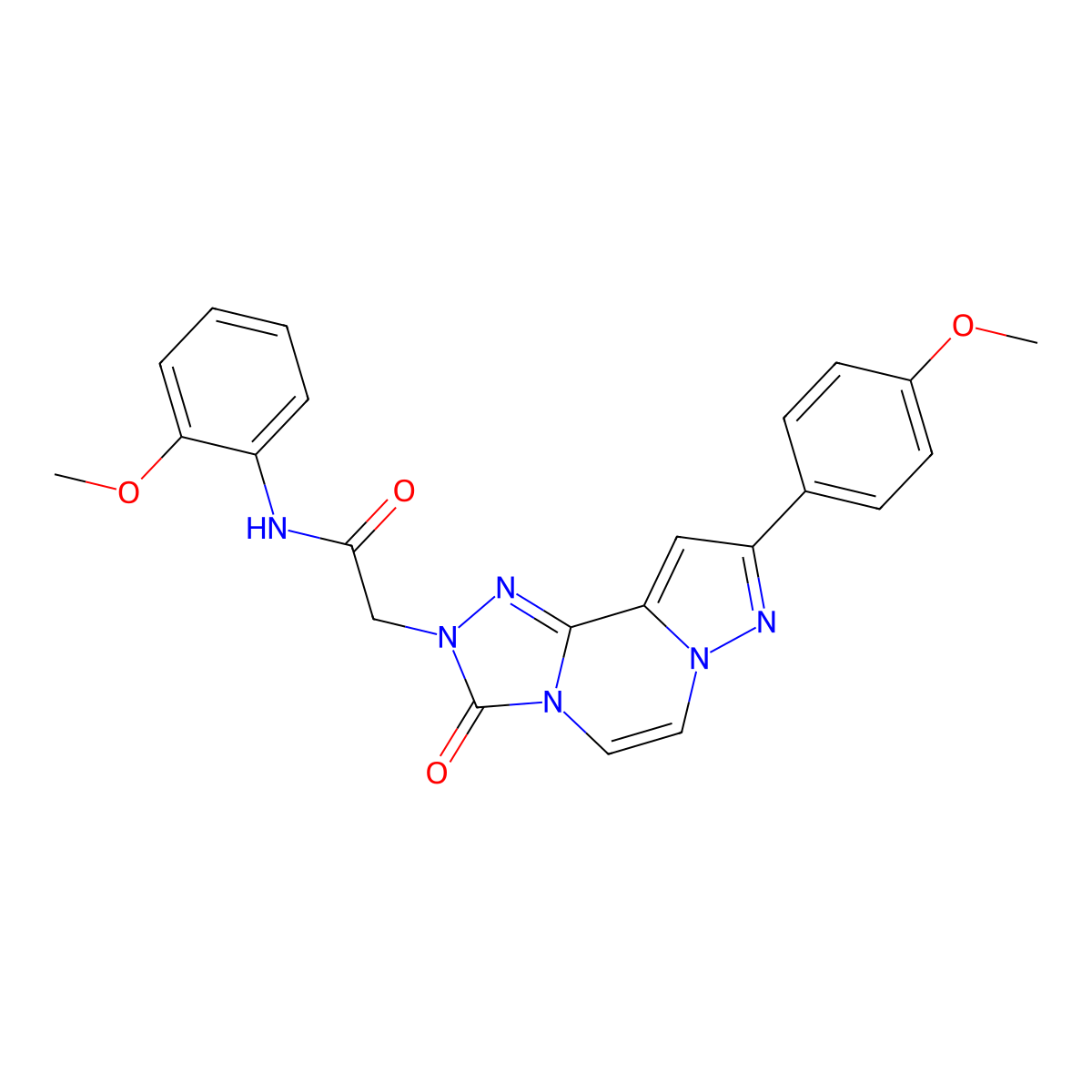 N-(2-methoxyphenyl)-2-[11-(4-methoxyphenyl)-5-oxo-3,4,6,9,10-pentaazatricyclo[7.3.0.0^{2,6}]dodeca-1(12),2,7,10-tetraen-4-yl]acetamide molecular structure, CAS 1207052-91-2